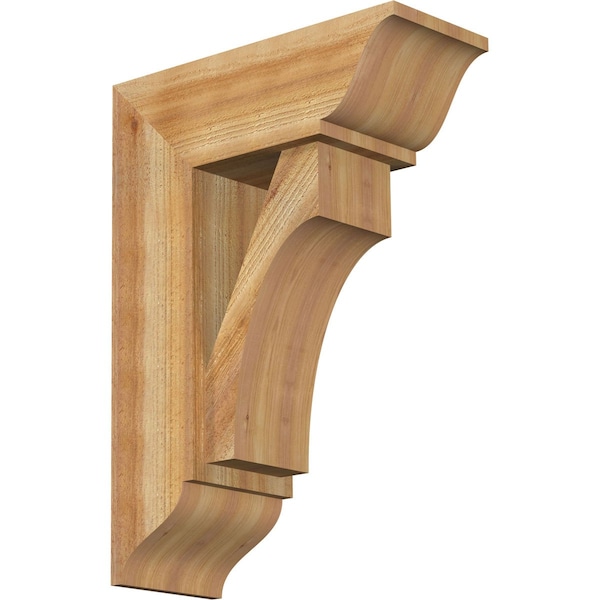 Ekena Millwork Westlake Traditional Rough Sawn Bracket w/ Offset Brace, Western Red Cedar, 8"W x 20"D x 28"H BKT0806X20X28WTL01RWR - main